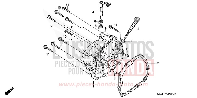 RIGHT CRANKCASE COVER for CG125 TITAN ES FORCE SILVER METALLIC (NH411) from 2004